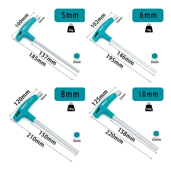 T-type Allen Key Hexagonal Wrench with Grip