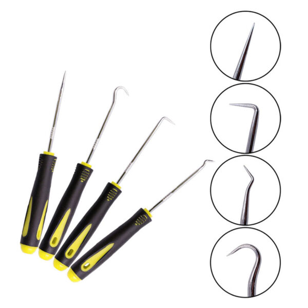 4 Pcs Car Oil Seal O-ring Seal Stainless Steel Precision Pick and Hook Tool Set