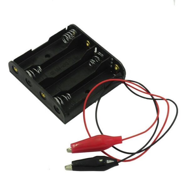 AA Battery Holder with Alligator Clips