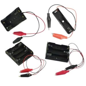 AA Battery Holder with Alligator Clips