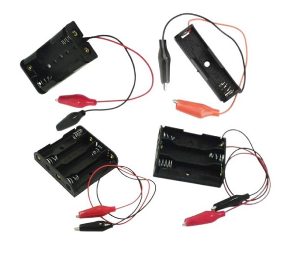 AA Battery Holder with Alligator Clips