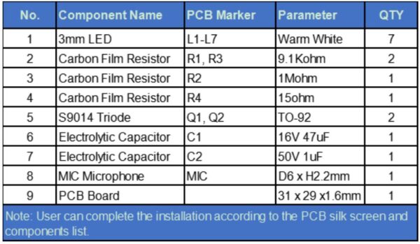 Sound Control LED Flashing Light