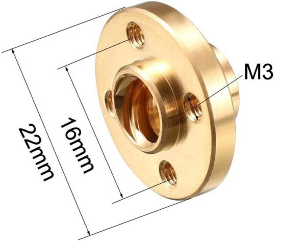T8 Rail Screw nut 2mm 2 pack