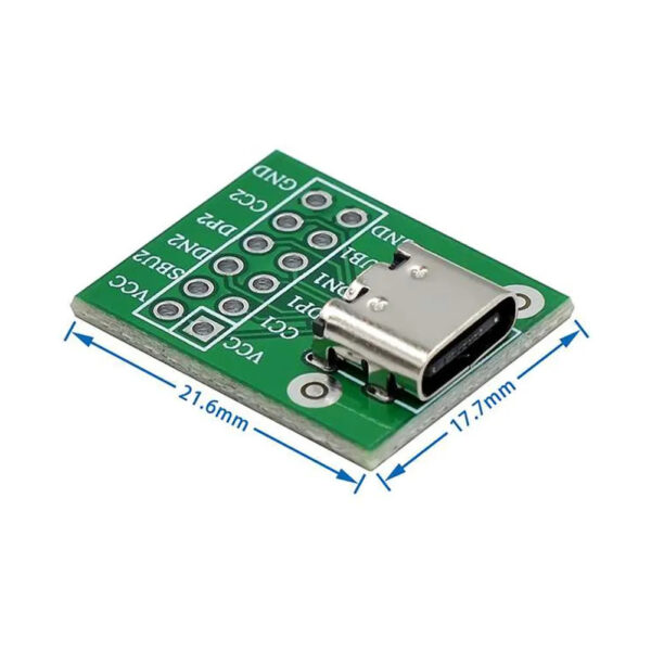 USB-Type-C to DIP 12 Pin Adapter Breakout-Board