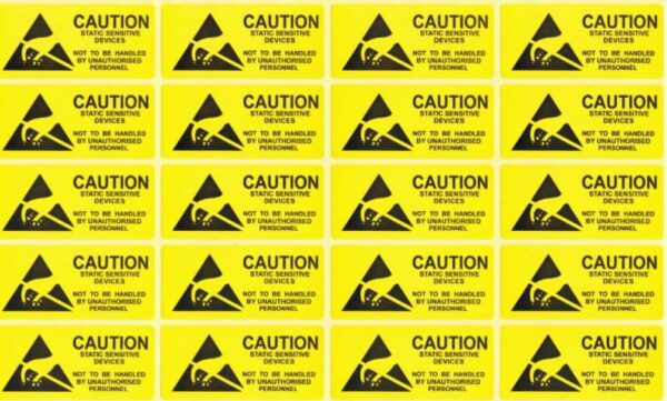 5.4 x 2.5cm Anti-static Warning Stickers