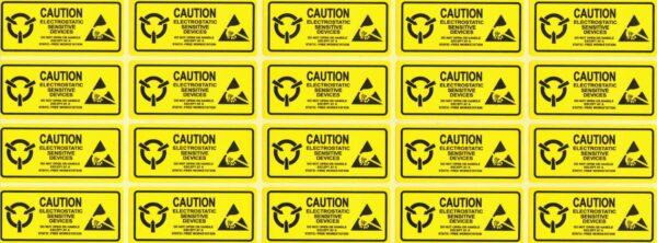 5.5 x 2.5cm Anti-static Warning Stickers