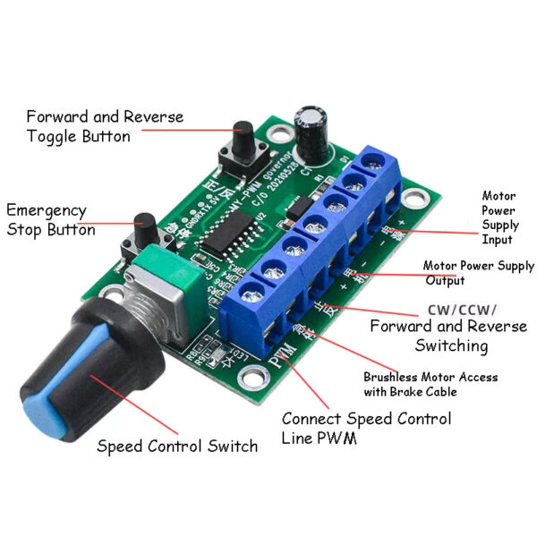 6-30V DC Brushless Motor Governor Speed Controller Module