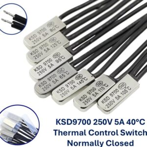 KSD9700 250V 5A 40°C Thermal Control Switch Normally Closed