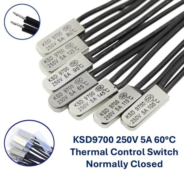 KSD9700 250V 5A 60°C Thermal Control Switch