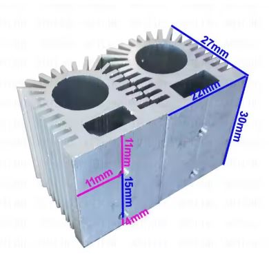 Silver 36x22x26mm Heatsink Holder for 12mm Laser Modules