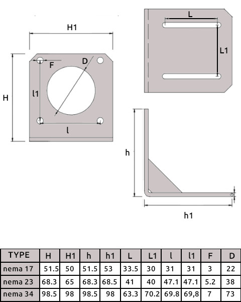 42 57 86 Stepper Motor Bracket
