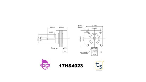 NEMA 17 42mm 17hs4023 Titan Stepper Motor