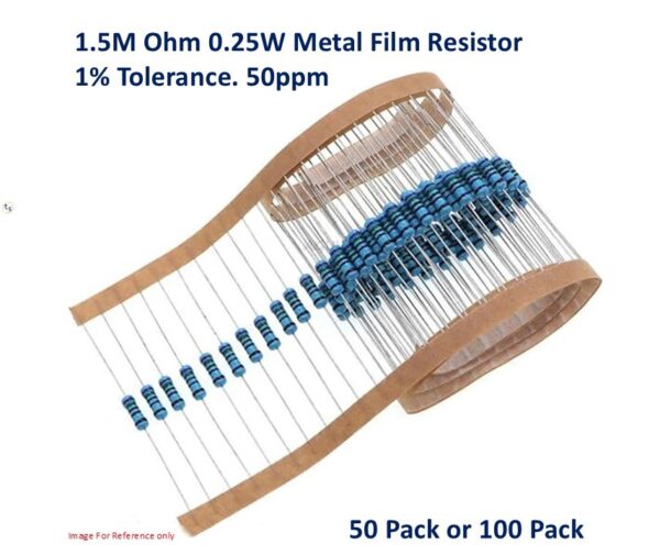 1.5M Ohm 0.25W Metal Film Resistor