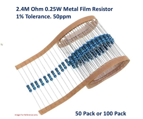 2.4M Ohm 0.25W 1% Metal Film Resistor