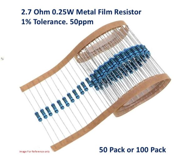 2.7 Ohm 0.25W Metal Film Resistor