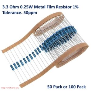 3.3 Ohm 0.25W 1% Metal Film Resistor