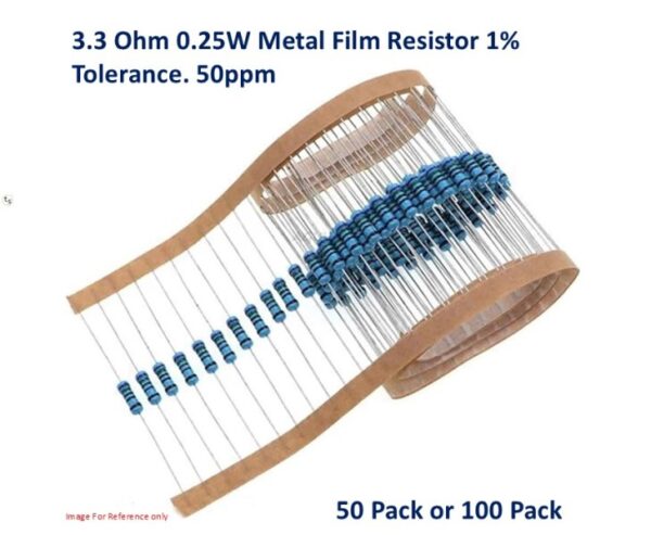 3.3 Ohm 0.25W 1% Metal Film Resistor