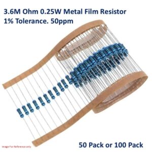 3.6M Ohm 0.25W 1% Metal Film Resistor