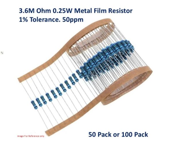 3.6M Ohm 0.25W 1% Metal Film Resistor