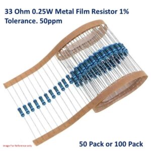 33 Ohm 0.25W 1% Metal Film Resistor