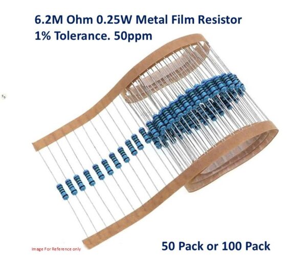 6.2M Ohm 0.25W 1% Metal Film Resistor