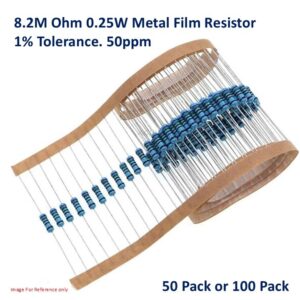 8.2M Ohm 0.25W 1% Metal Film Resistor