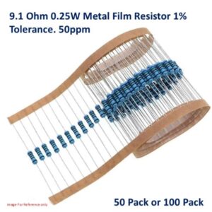 9.1 Ohm 0.25W 1% Metal Film Resistor