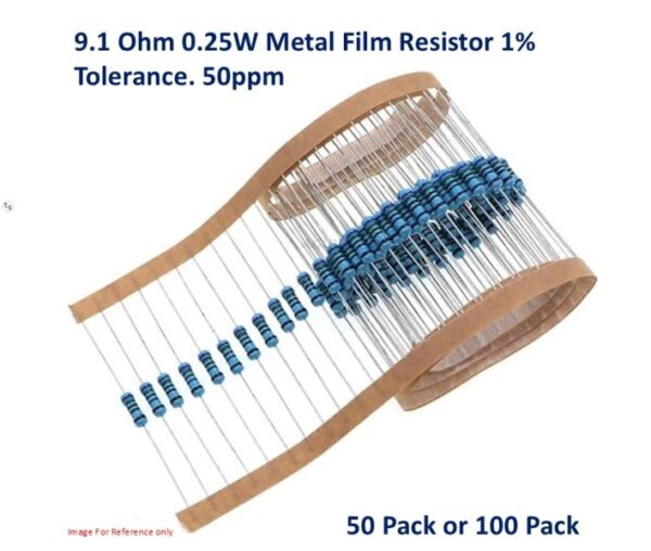 9.1 Ohm 0.25W 1% Metal Film Resistor