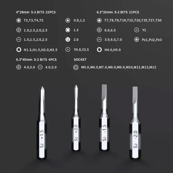 Jakemy JM-6125 60 Piece Driver And Socket Set