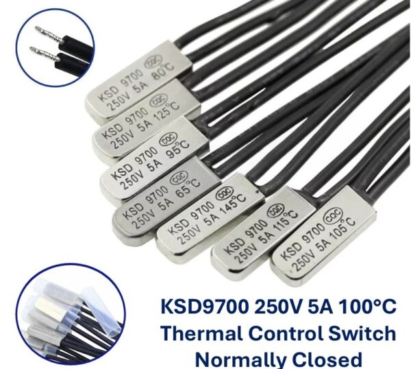KSD9700 250V 5A 100°C Thermal Control Switch NC