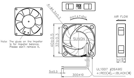 Sunon 40mm 12VDC Maglev Bearing Cooling Fan