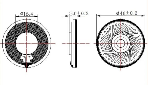 Ultra-thin Mini speaker 8Ω 2W 40mm
