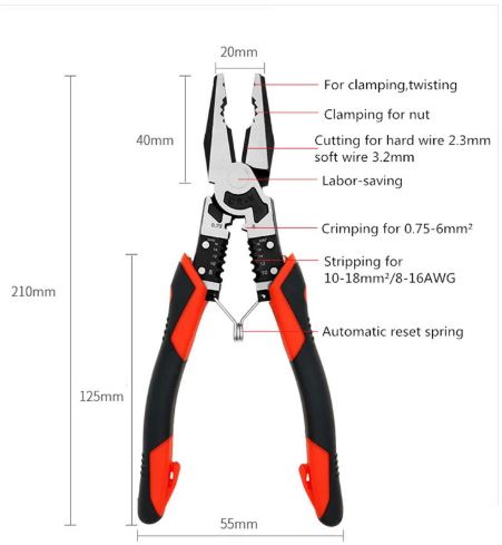YTH-J333 210mm Combination pliers