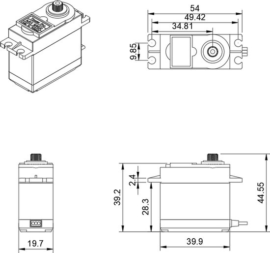MG996R Metal Gear Servo 90° Rotation