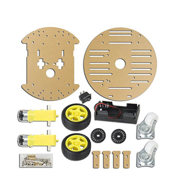 2WD Mini Round Double Deck Smart Car Chassis Kit