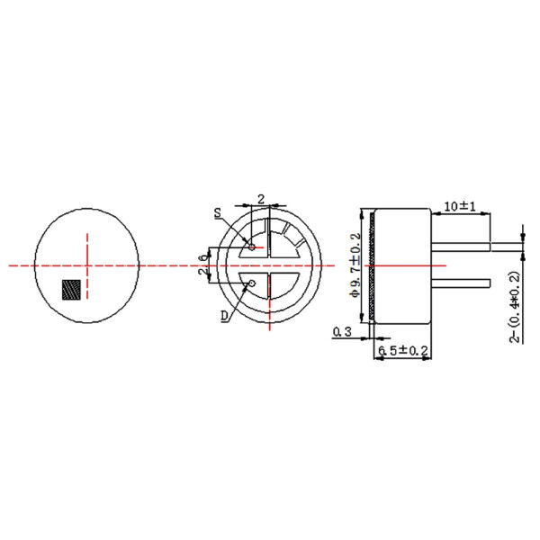 9.7x6.7mm 58dB Condenser Electret Microphone