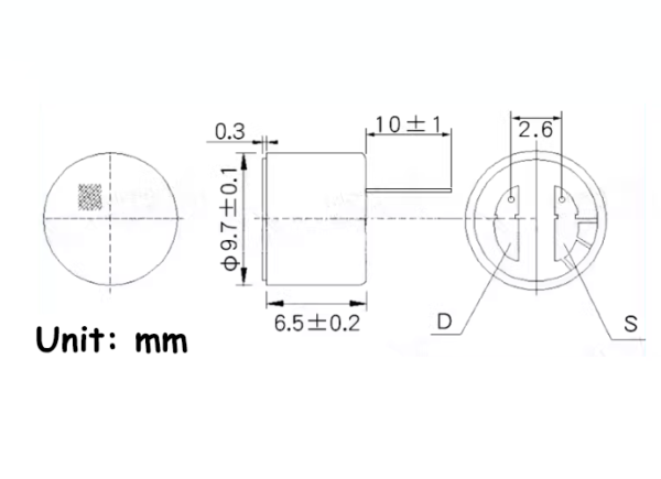9x7mm 50dB Capacitive Electret Condenser Microphone