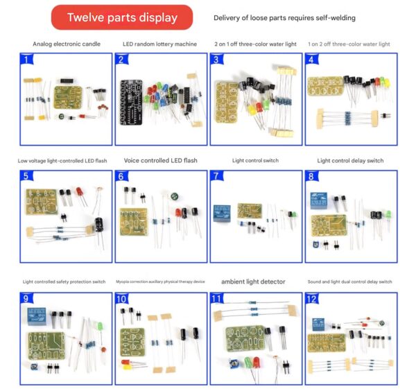 Solder practice breadboard twelve module Kit
