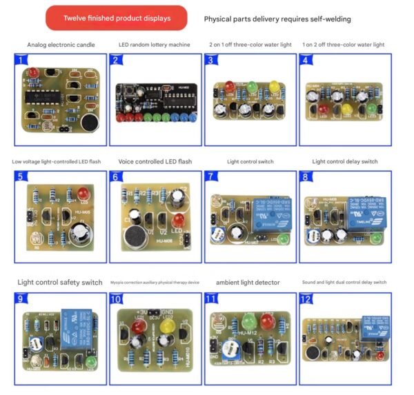 Solder practice breadboard twelve module Kit