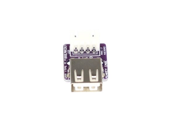 USB A Female No Flange RA Header with Dupont Breakout Board