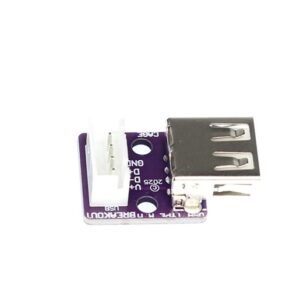 USB A Female No Flange Vertical Header with Dupont Breakout Board
