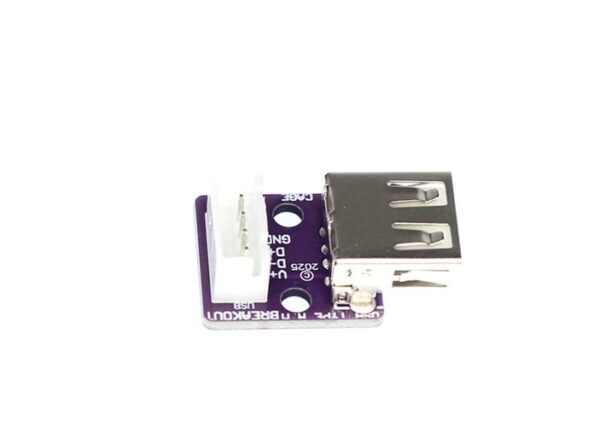 USB A Female No Flange Vertical Header with Dupont Breakout Board