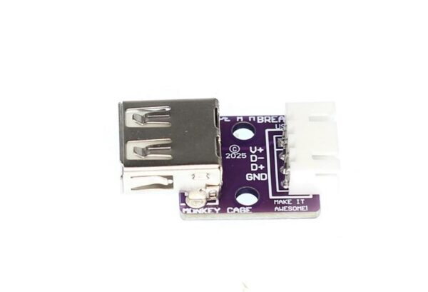 USB A Female With Flange R/A Header with Dupont Breakout Board