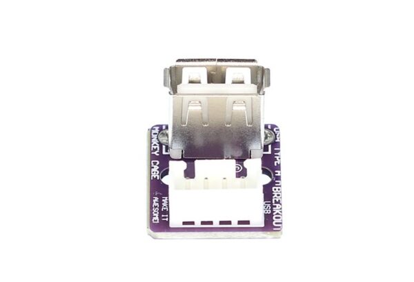 USB A Vertical Female With Flange Breakout Board + 20cm Vertical XH2.54 to Dupont Cable