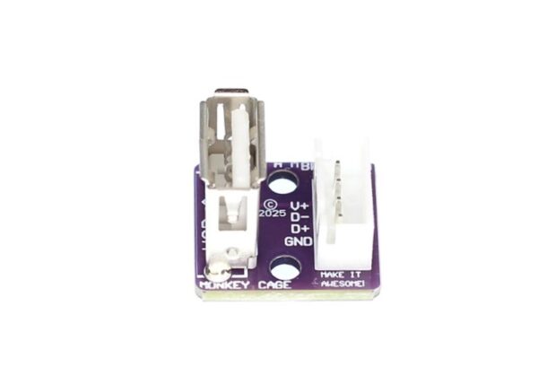 USB A Vertical Female With Flange Breakout Board + 20cm Vertical XH2.54 to Dupont Cable