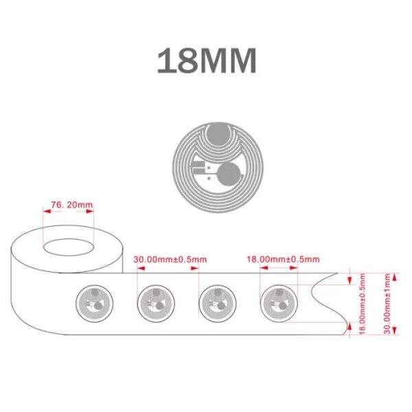 NTAG213 18mm NFC Round Sticker Label 13.56MHz