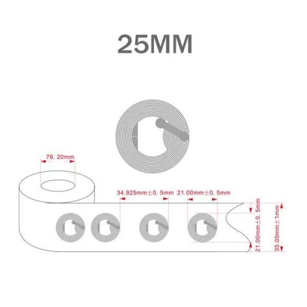 NTAG213 25mm NFC Round Sticker Label 13.56MHz