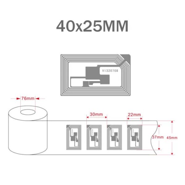 NTAG213 40x25mm NFC Rectangle Sticker Label 13.56MHz