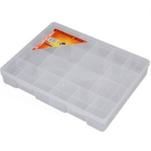 350x270x55mm 20 Way Clear Plastic Parts Storage Case