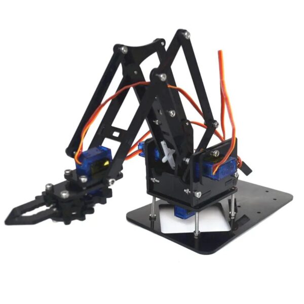4 DOF Black Acrylic Robotic Mechanical Arm
